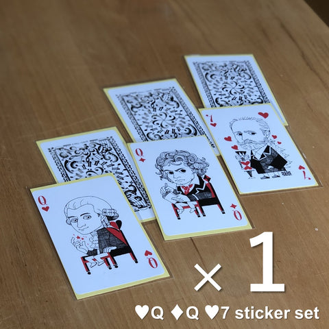 Beethoven/Mozart/Tchaikovsky/Playing Cards Stickers